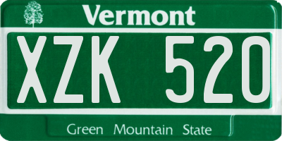 VT license plate XZK520