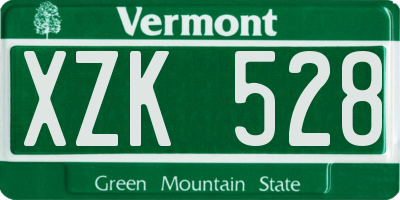VT license plate XZK528