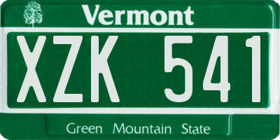 VT license plate XZK541