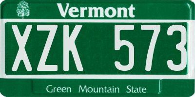 VT license plate XZK573