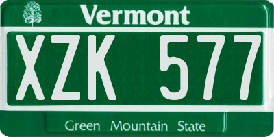 VT license plate XZK577