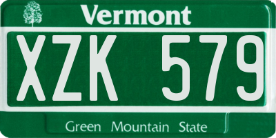 VT license plate XZK579