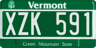 VT license plate XZK591