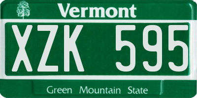 VT license plate XZK595