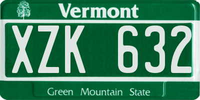 VT license plate XZK632