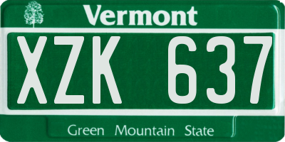VT license plate XZK637