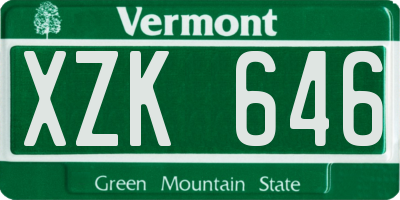 VT license plate XZK646