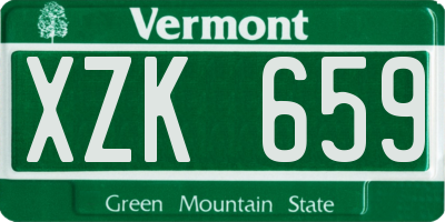 VT license plate XZK659