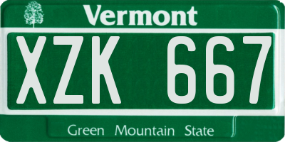 VT license plate XZK667