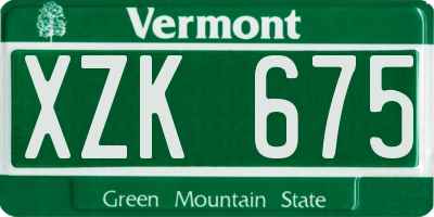 VT license plate XZK675
