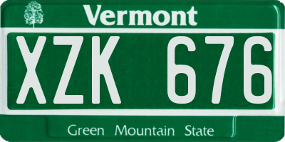 VT license plate XZK676