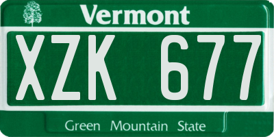 VT license plate XZK677