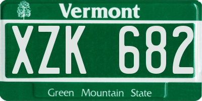 VT license plate XZK682