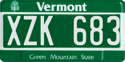 VT license plate XZK683