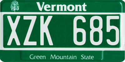 VT license plate XZK685
