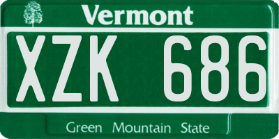 VT license plate XZK686