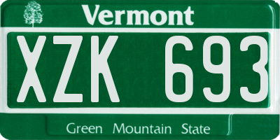 VT license plate XZK693