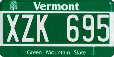 VT license plate XZK695