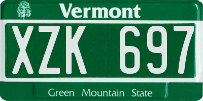 VT license plate XZK697