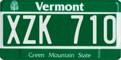 VT license plate XZK710
