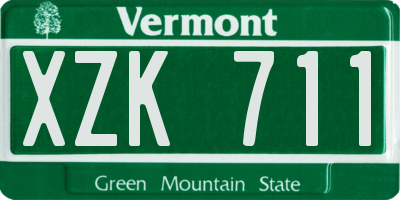 VT license plate XZK711