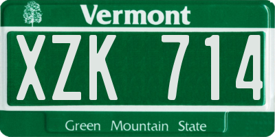VT license plate XZK714
