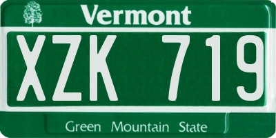 VT license plate XZK719
