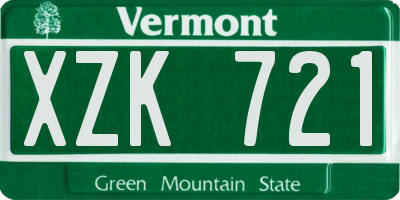 VT license plate XZK721