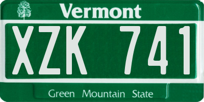 VT license plate XZK741