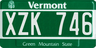 VT license plate XZK746