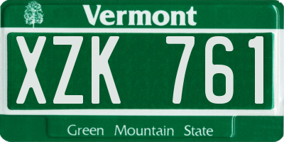 VT license plate XZK761