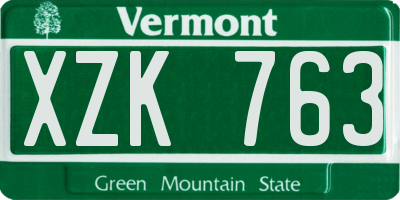 VT license plate XZK763