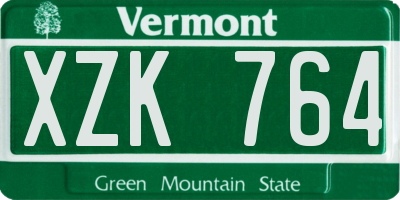 VT license plate XZK764