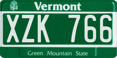 VT license plate XZK766