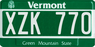 VT license plate XZK770