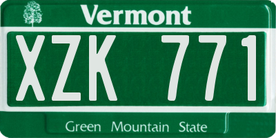 VT license plate XZK771