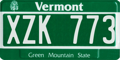 VT license plate XZK773