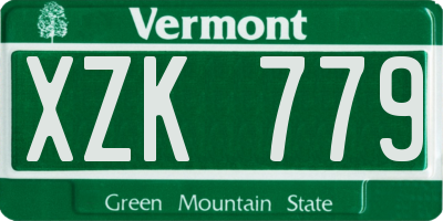 VT license plate XZK779