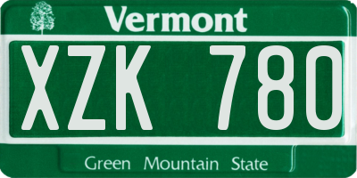 VT license plate XZK780