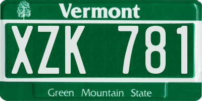VT license plate XZK781