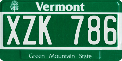 VT license plate XZK786
