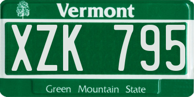 VT license plate XZK795