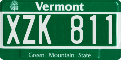VT license plate XZK811