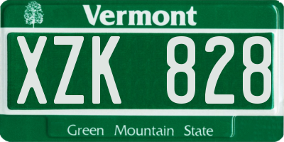 VT license plate XZK828