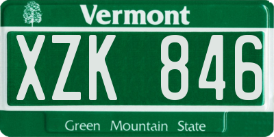 VT license plate XZK846