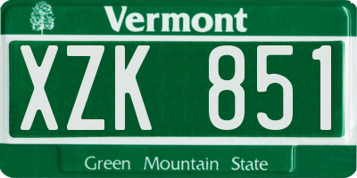 VT license plate XZK851