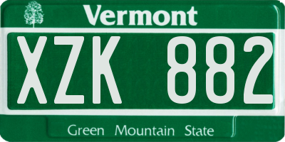 VT license plate XZK882
