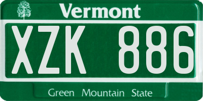 VT license plate XZK886
