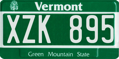 VT license plate XZK895