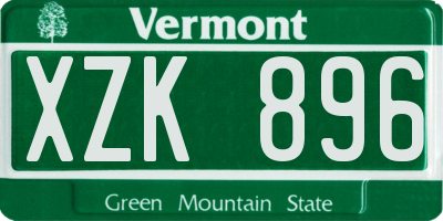 VT license plate XZK896